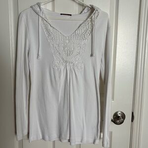 COTTON/LACE HOODIE 🤍